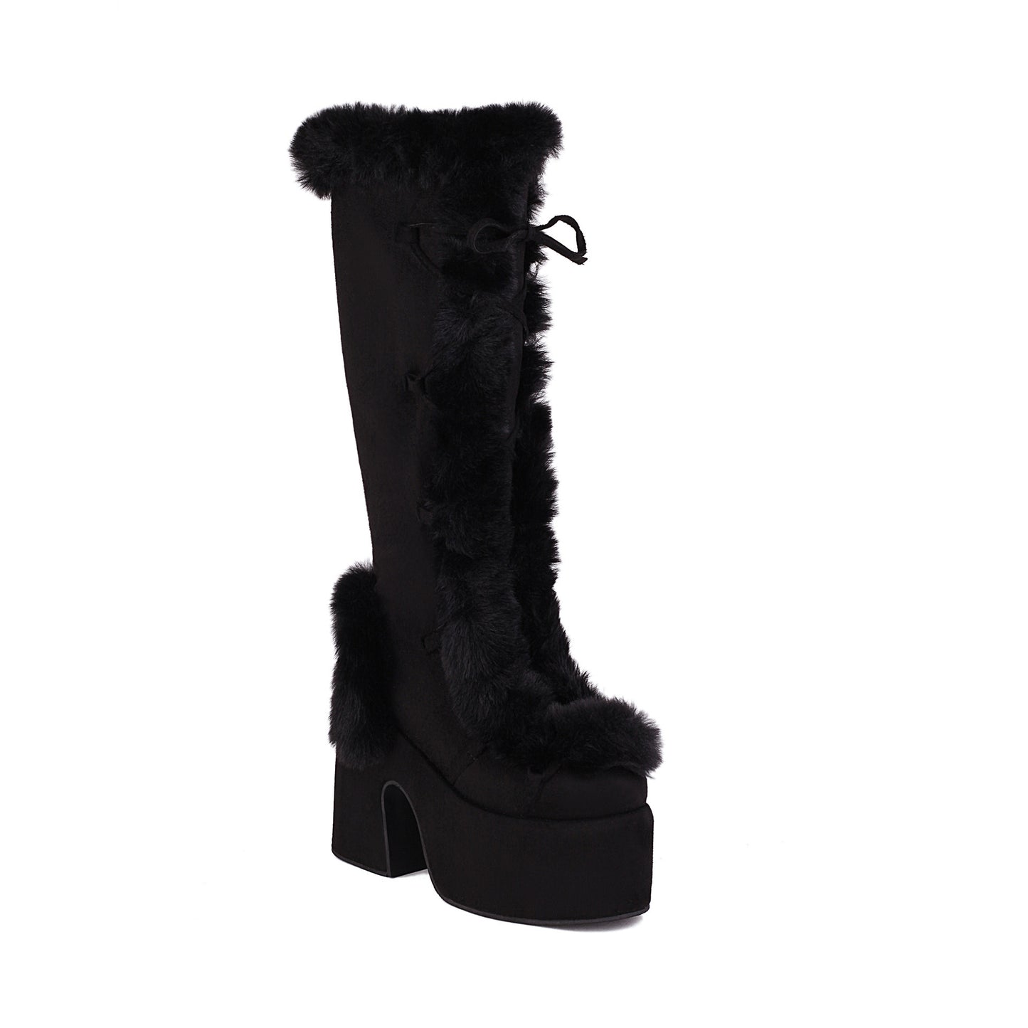 Fur Boots Platform Platform High Heel Women's High Boots