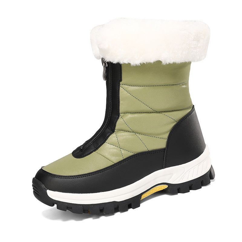 Botas de nieve para mujer, ligeras, con plataforma y cremallera, para el invierno, para mantener el calor, de felpa, para exteriores, de caña alta y gruesa, además de terciopelo