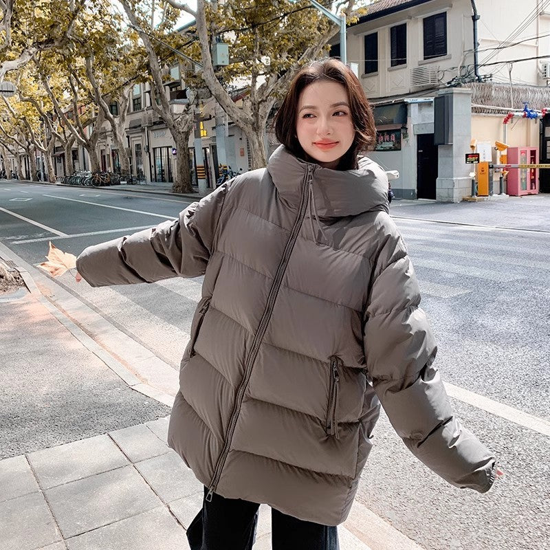 Women's Cotton-padded Clothes Winter Mid-length 90 White Duck Down Korean Style Sense Of Design Small Thick Warm Jacket