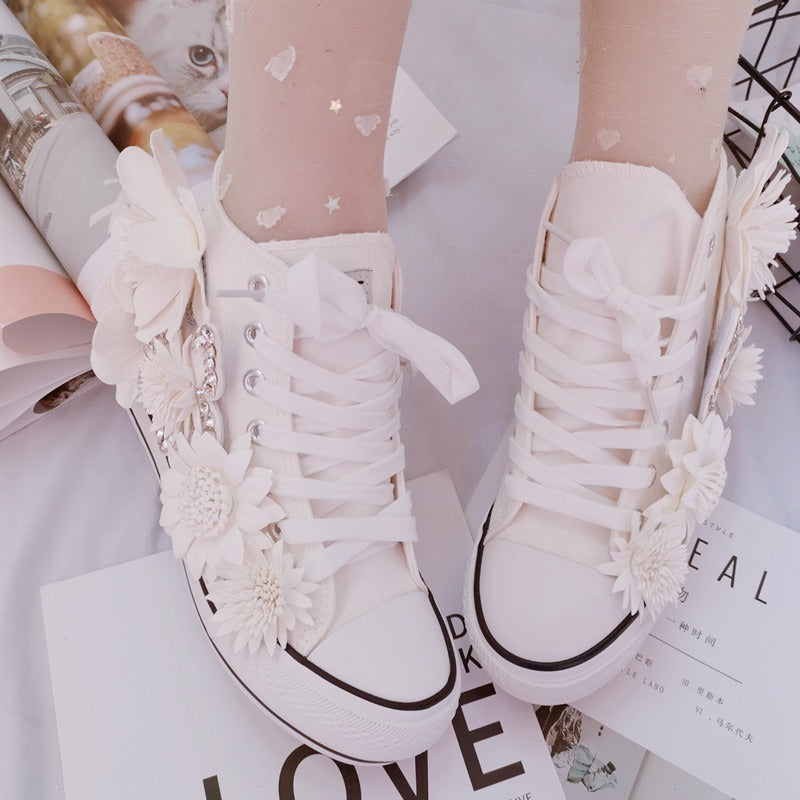 Butterfly Flower High Top Canvas Shoes