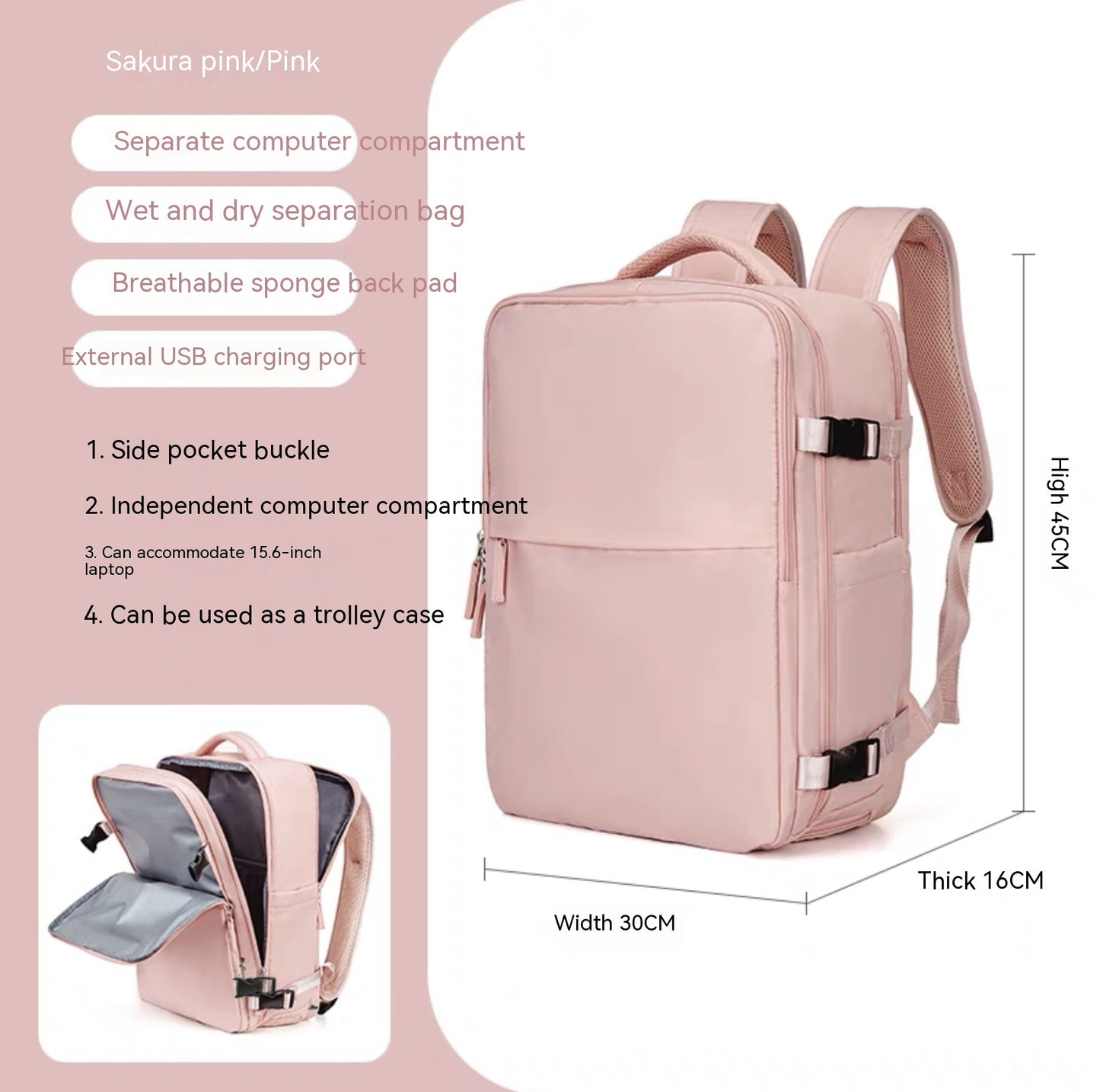 Large Capacity Multifunctional Travel Waterproof Mummy Backpack