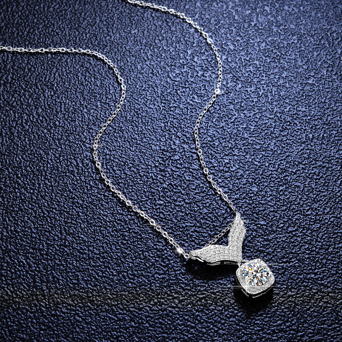 S925 Silver Angel Wings Moissanite Necklace