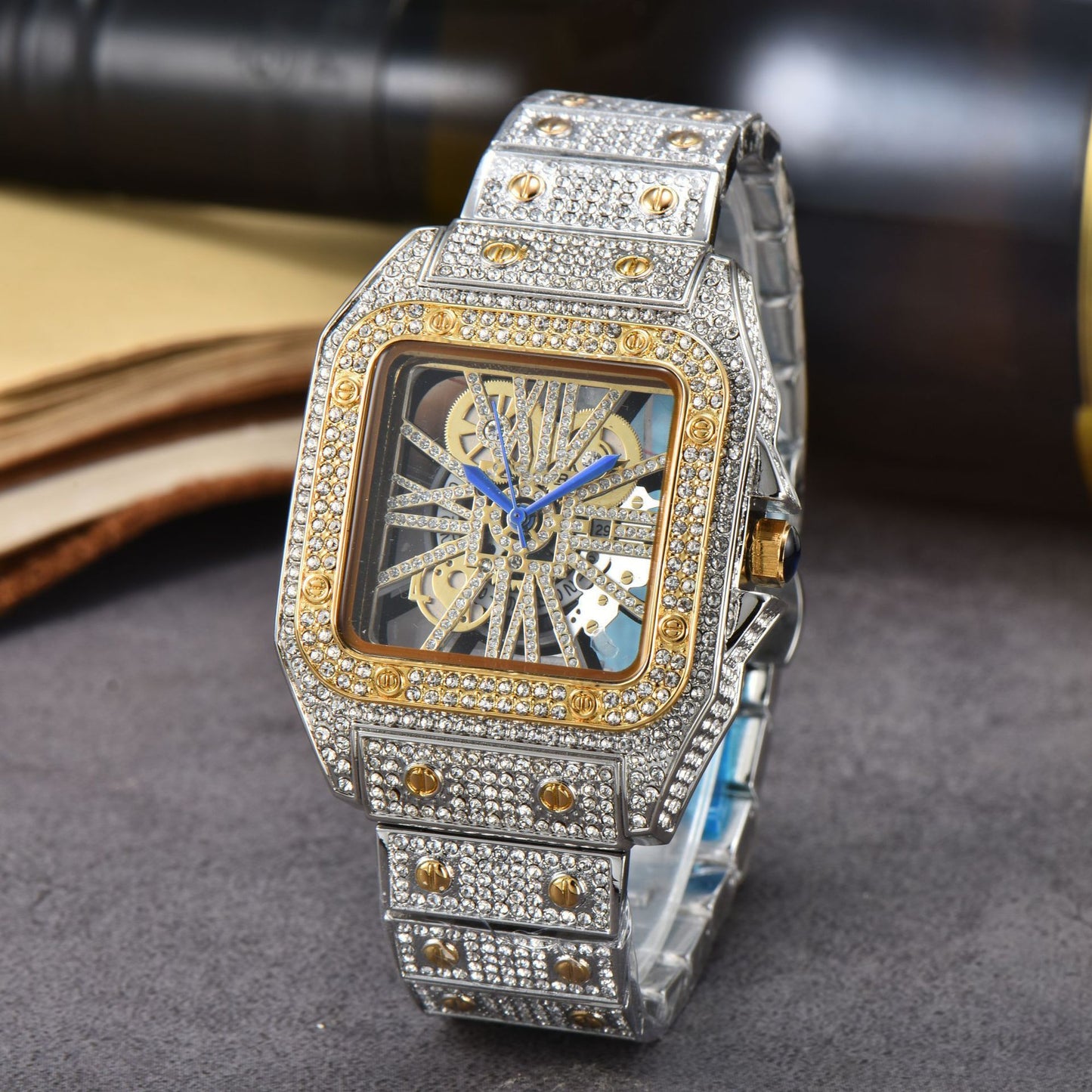 Reloj de mujer con correa de acero y diamantes de moda