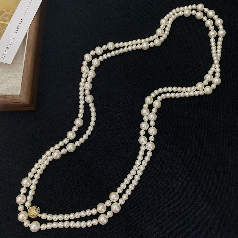 Collier de perles extra long pour femme à la mode et polyvalent