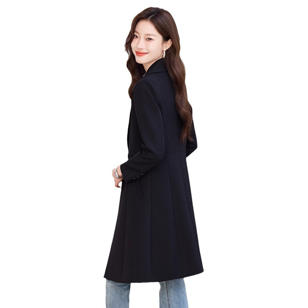 Black Suit Trench Coat Coat For Women Autumn