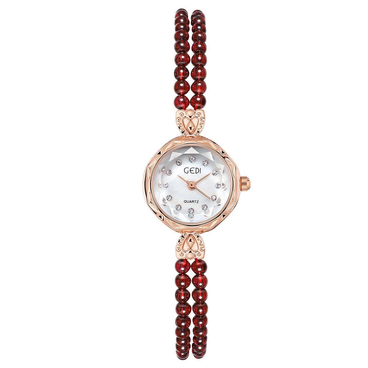 Reloj con correa de perlas, creativo y ligeramente lujoso para mujer