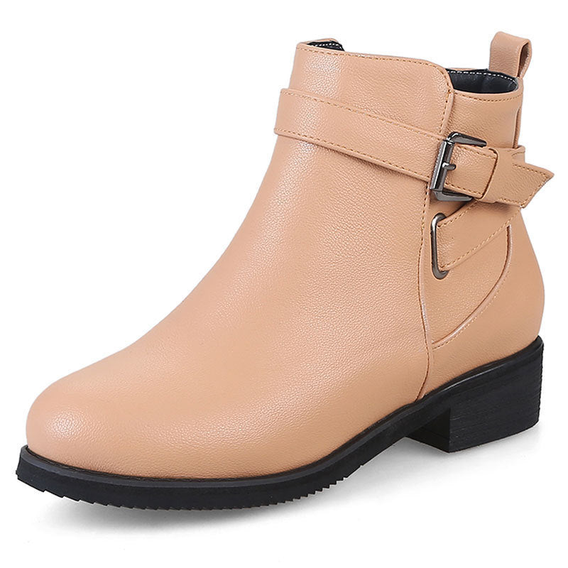 Bottes Martin à bout rond et talon bas pour femme