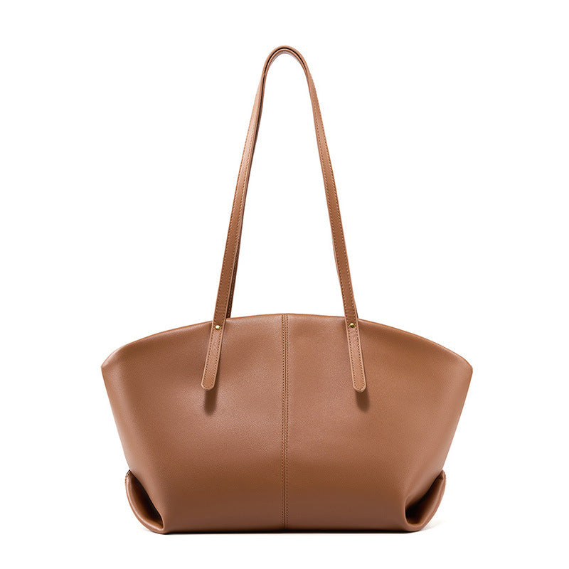 Bolso de mano de cuero de gran capacidad para mujer, informal y a la moda