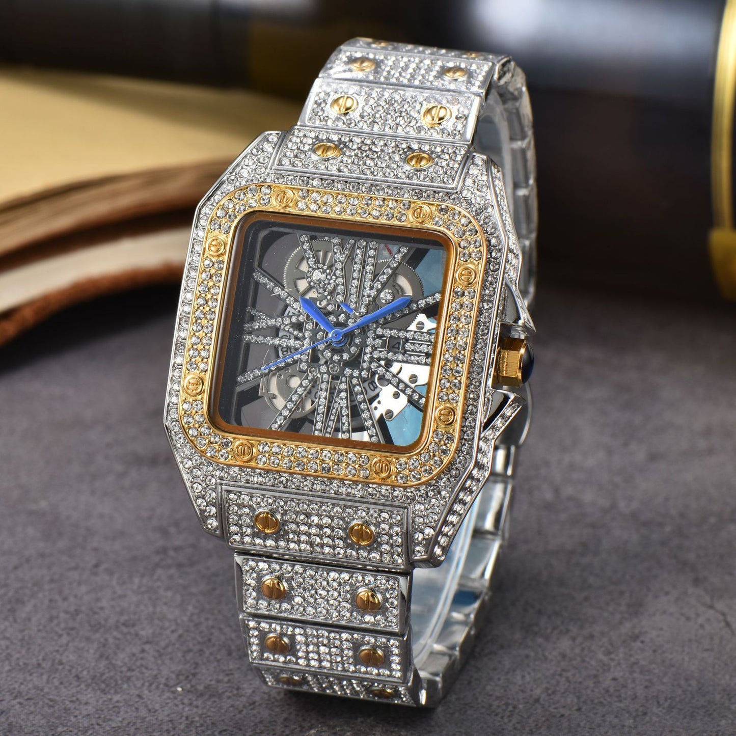 Reloj de mujer con correa de acero y diamantes de moda