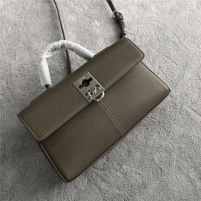 Women's Fashionable Simple Cowhide Flip Chessboard Handbag