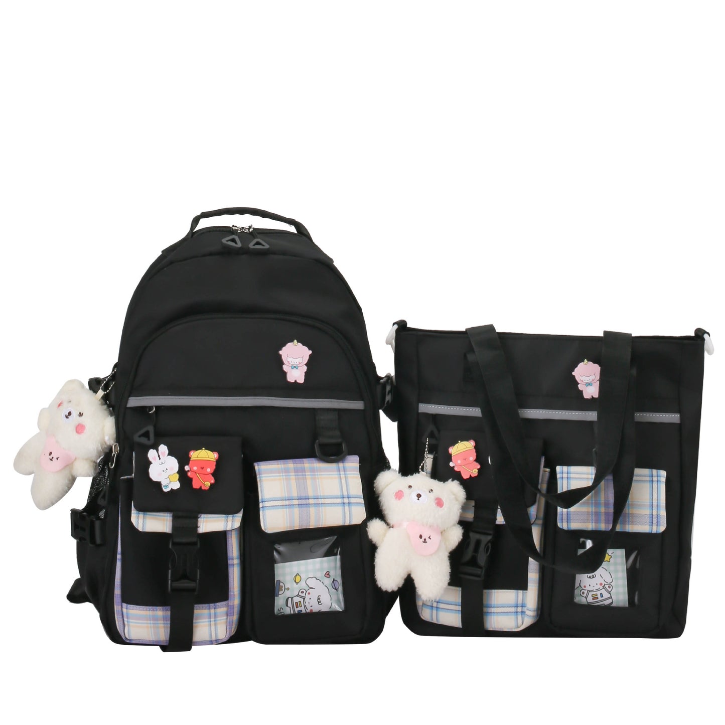 New Harajuku Cute Preppy Backpack Two Piece Set