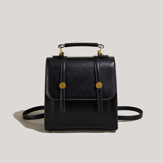 Portable Vintage Buckle Backpack Cross-body