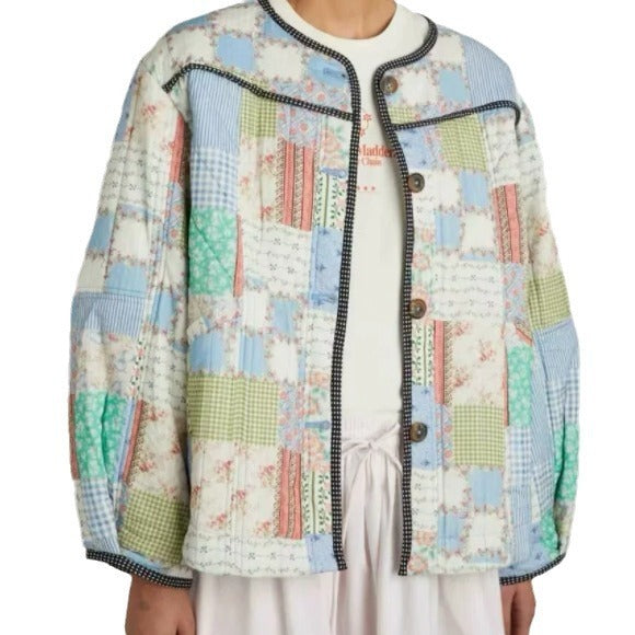 Women's Printed Edging Cotton Jacket