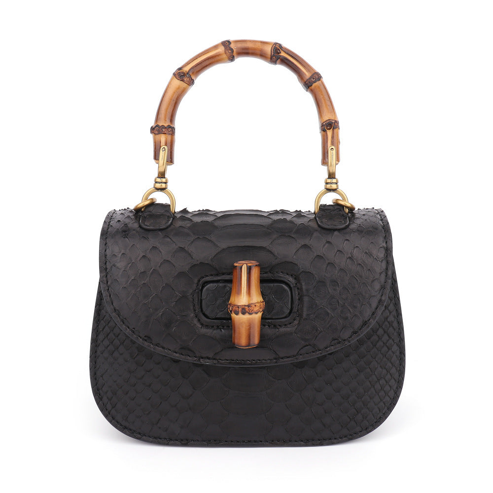 Light luxury python leather women's handmade bag