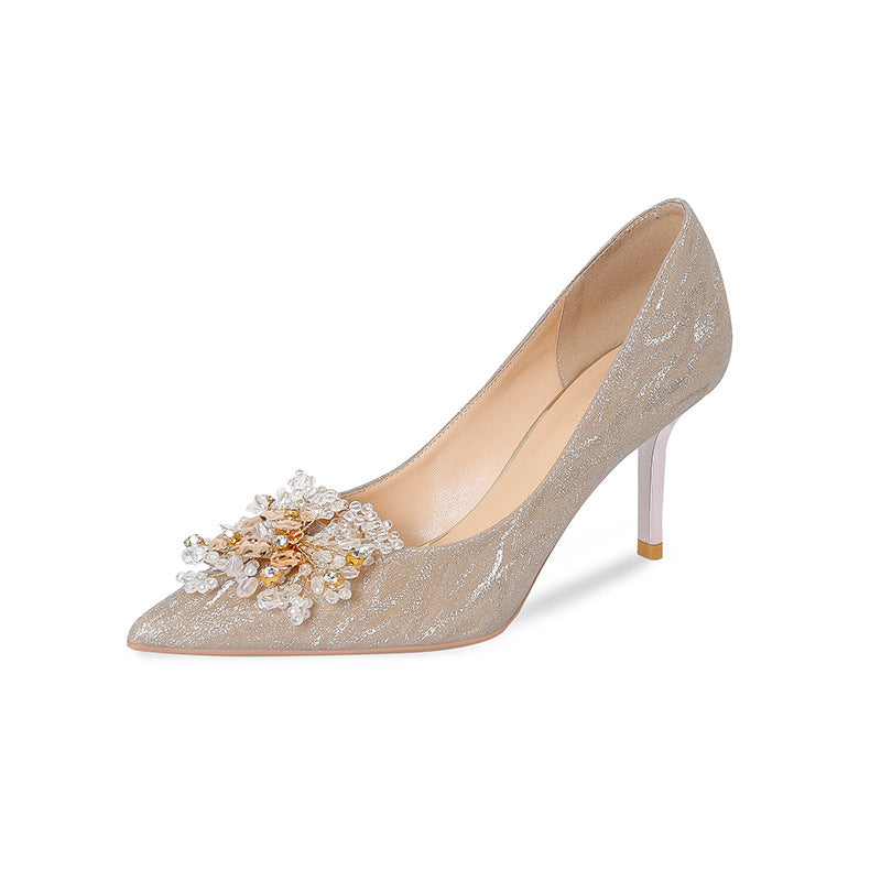 Banquet Sequins Fashion Shoes Pointed Xiuhe Wedding