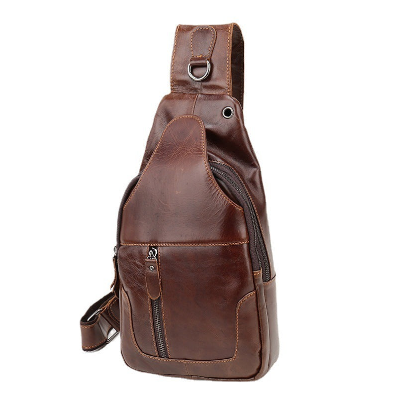 Men's Fashion Head Layer Cowhide Shoulder Crossbody Bag