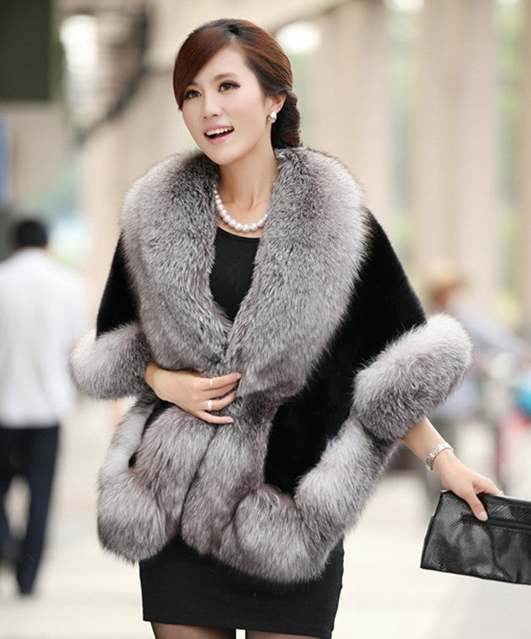 Women's Fur Talma Fur Warm Rabbit Fur Coat