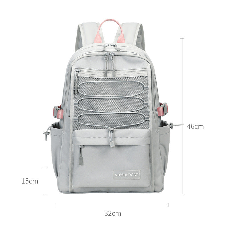 Korean Style Solid Color Simple Large Capacity Backpack