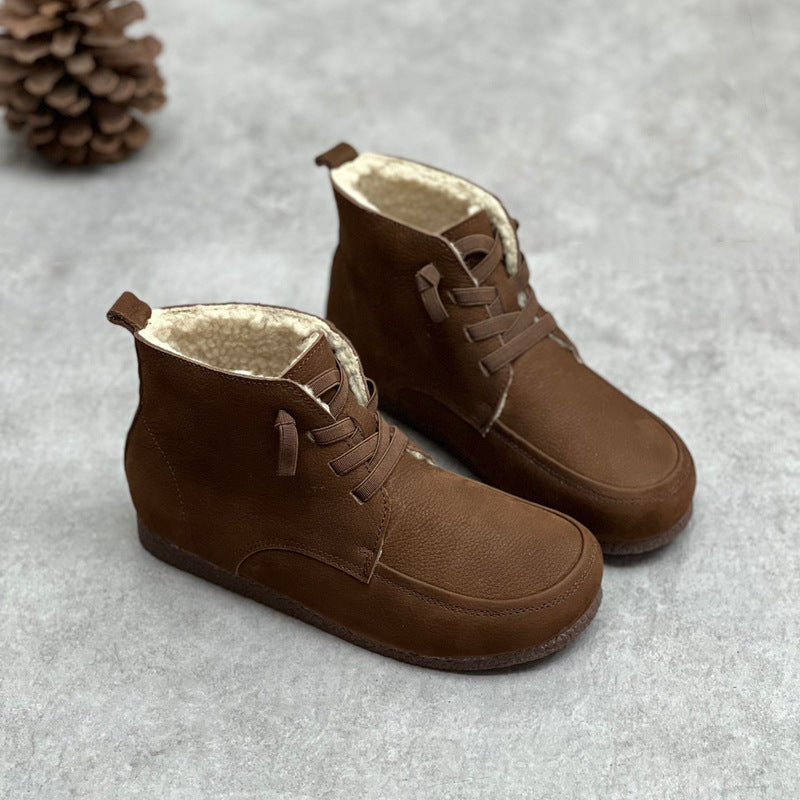 Wearing Soft Sole And Soft Face Handmade Single Boots, Frosted Leather Elastic Shoes