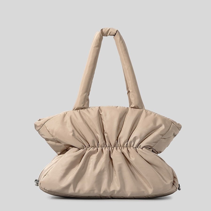 Soft Lightweight And Large Capacity Pleated Drawstring Handbag For Women