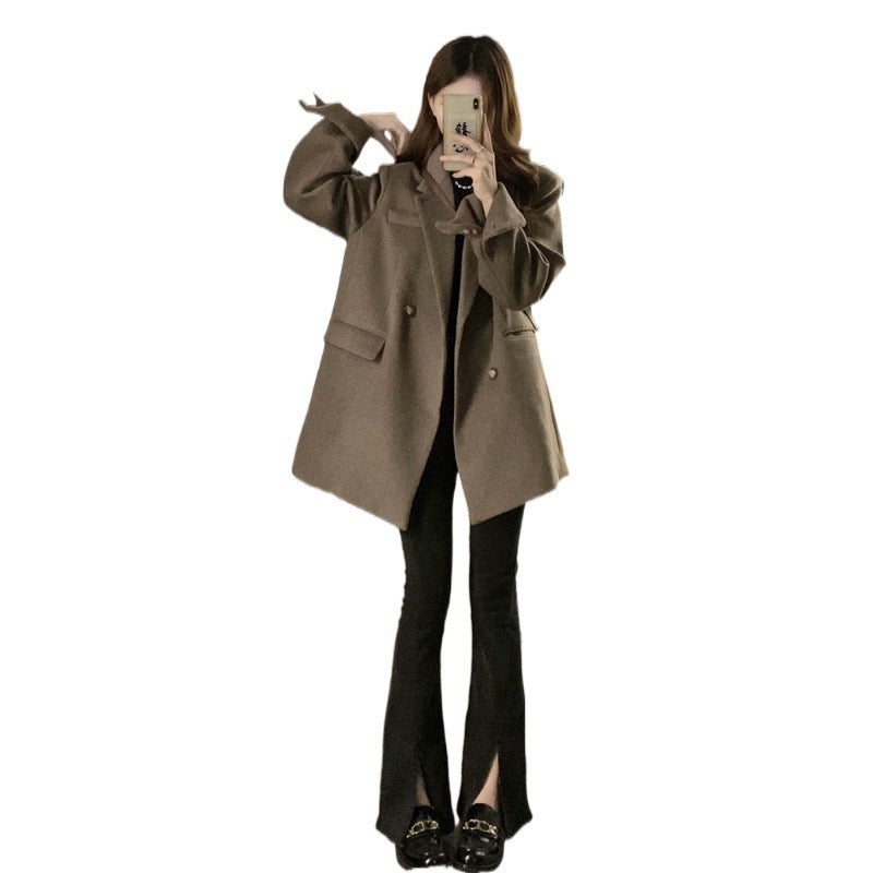 Retro Small Loose Thick Woolen Coat