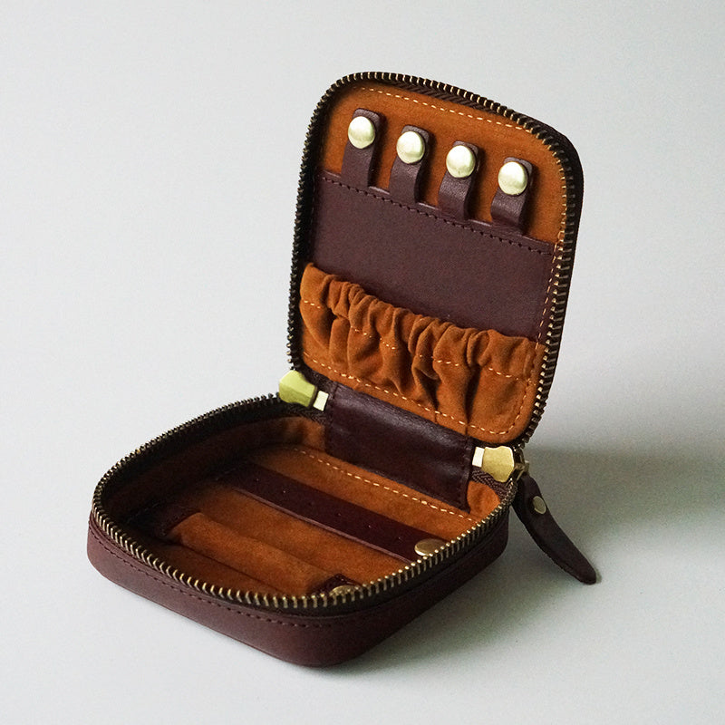 Vintage Leather Makeup With Jewelry Box