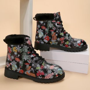 Botas Martin de moda con estampado multicolor para mujer