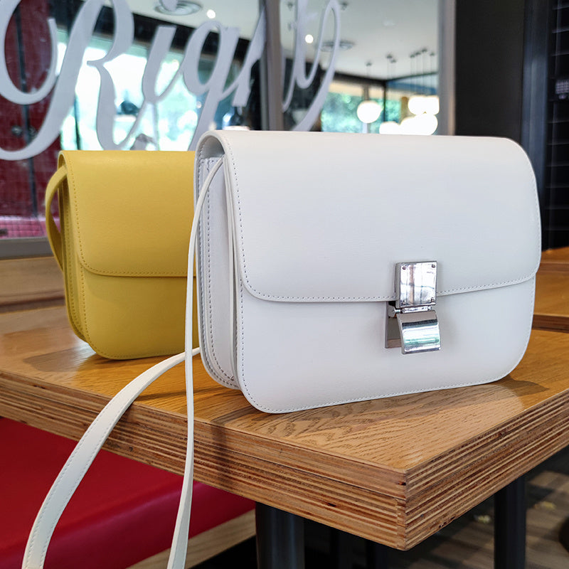 Leather Tofu Bag Box One Shoulder Messenger