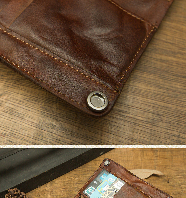 Handmade Cowhide Full Leather Large Capacity Wallet