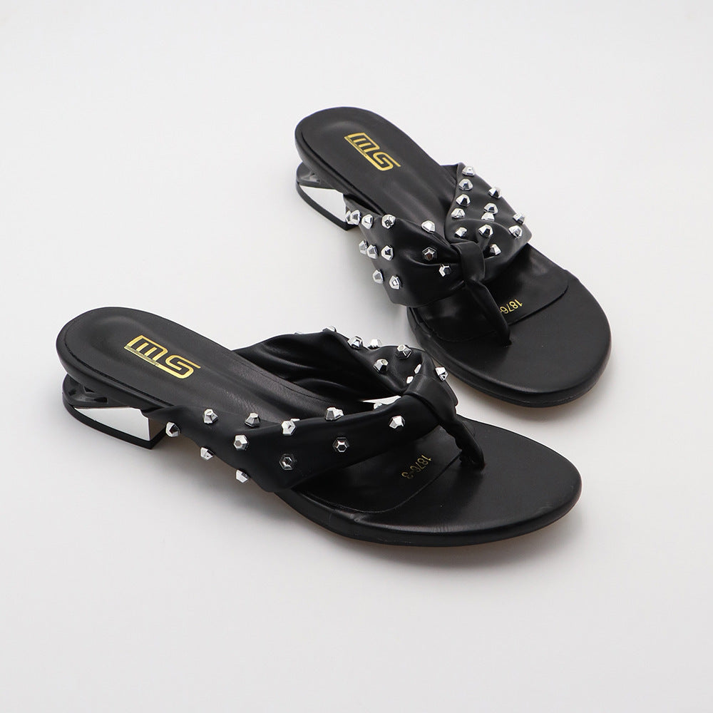 Flip-Flops Rhinestone Flat Slippers All-matching Comfortable Simple