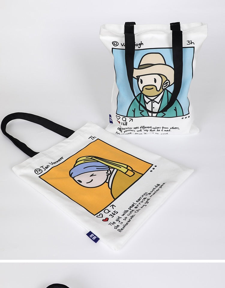 Illustration Ins Style Cute Portable Shoulder Canvas Bag