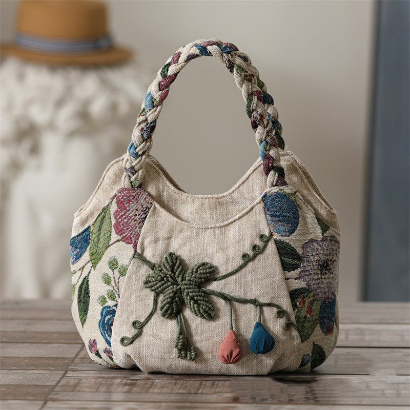 Retro Style Fabric Ethnic Style Woven Handbag