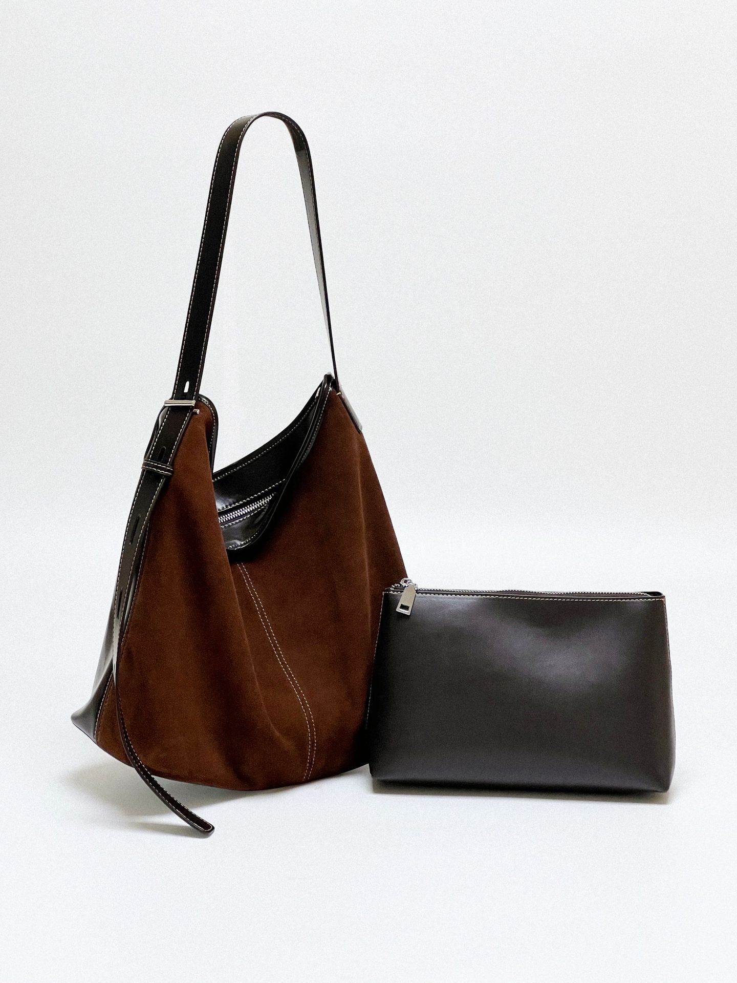 Matte Leather Women's  Underarm Commuter Bag