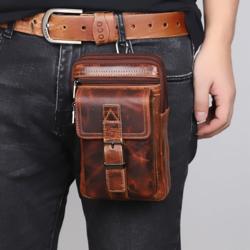 Crazy Horse Leather Men's Vintage Leather Shoulder Bag