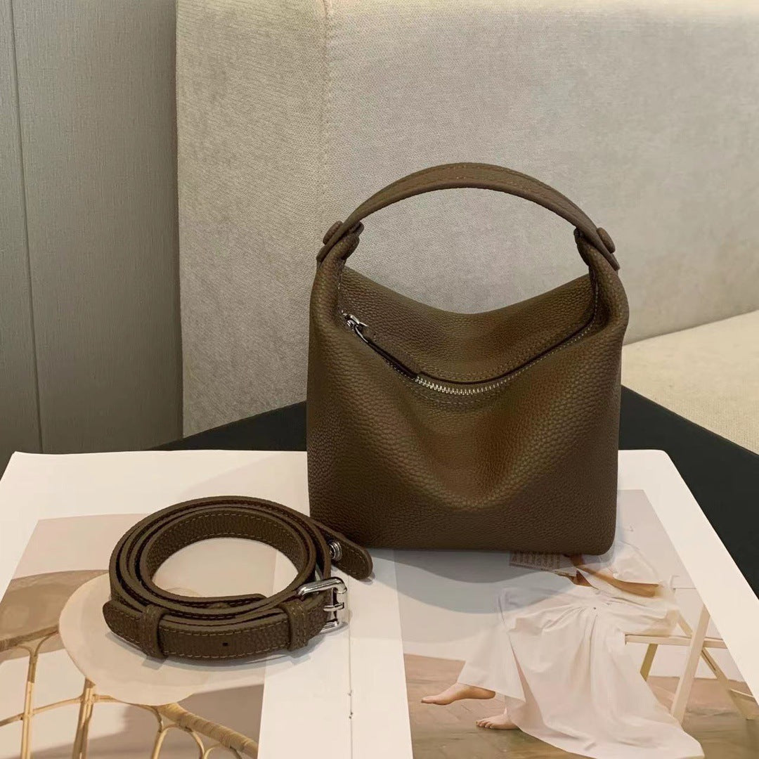 First Layer Cowhide Pillow Bag Simple Versatile Handbag