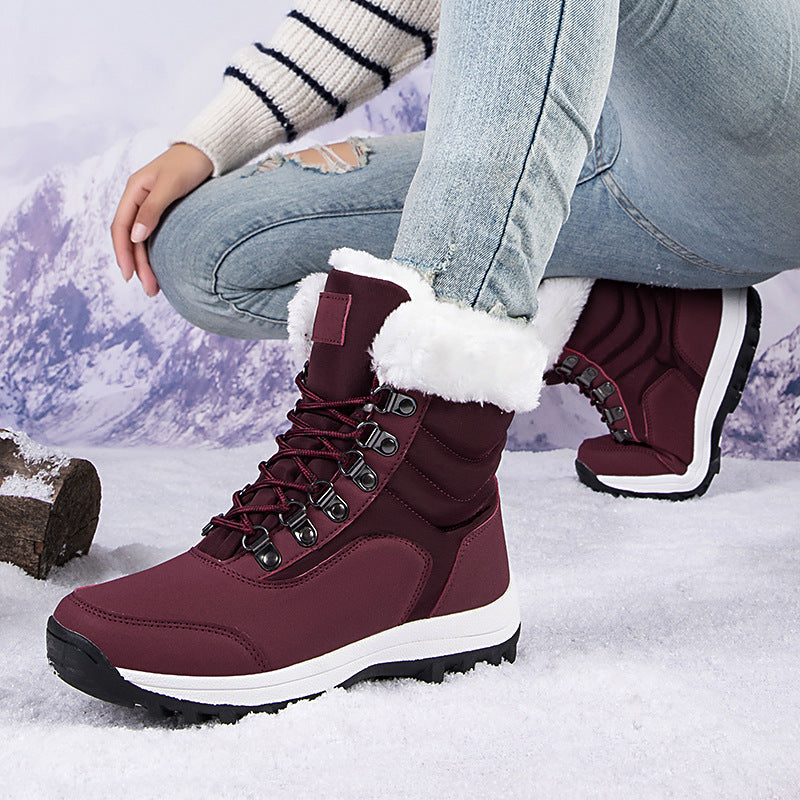 Botas de nieve gruesas y cálidas para deportes al aire libre en invierno