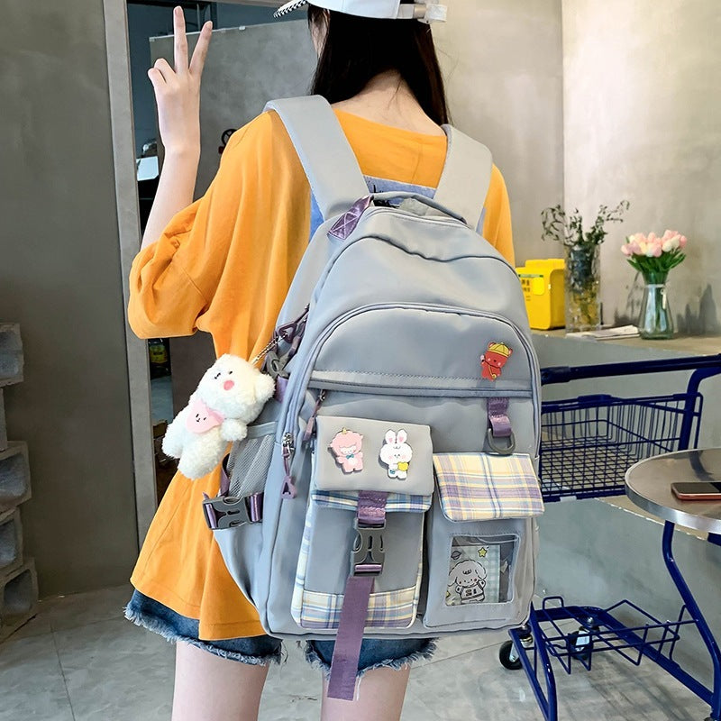 New Harajuku Cute Preppy Backpack Two Piece Set