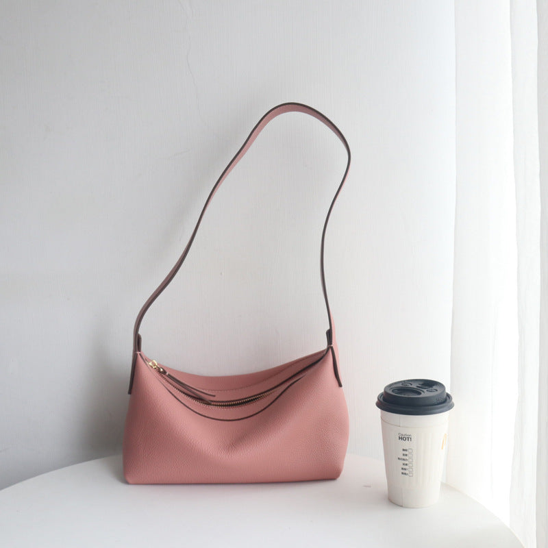 Casual First Layer Cowhide Simple Shoulder Bag