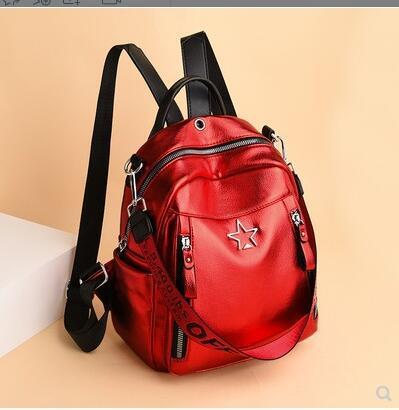 Women's Soft Leather Trendy All-match Fashion Backpack