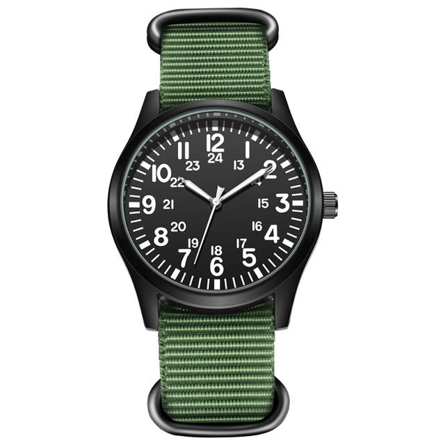 Air Force Field Fabric Strap 24-hour Display Watch