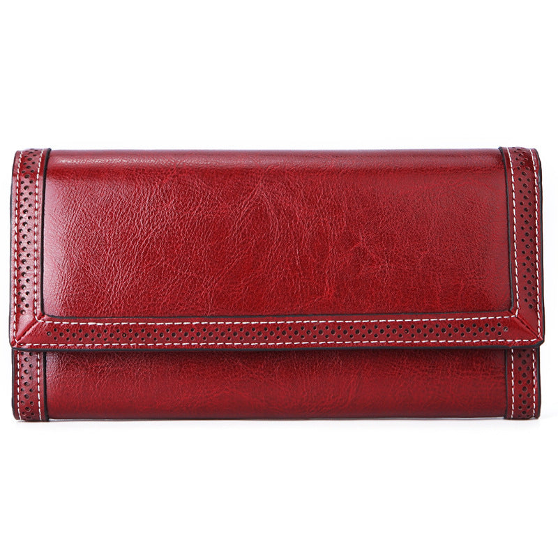 Women's Long Leather Wallet With Multiple Card Slots