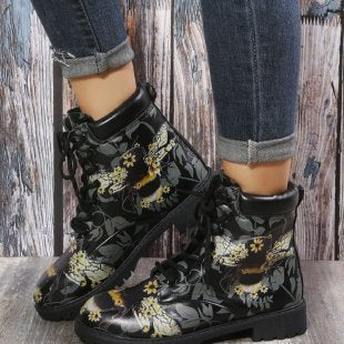 Botas Martin de moda con estampado multicolor para mujer