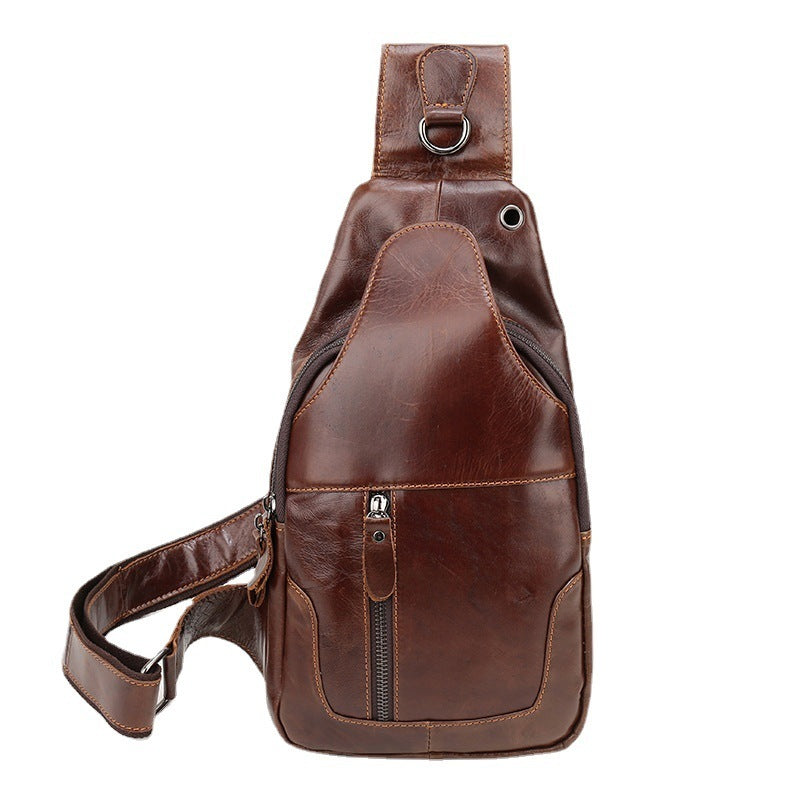 Men's Fashion Head Layer Cowhide Shoulder Crossbody Bag