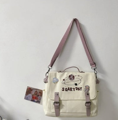 Women's Large Capacity Japanese Korean Style Canvas Bag Messenger