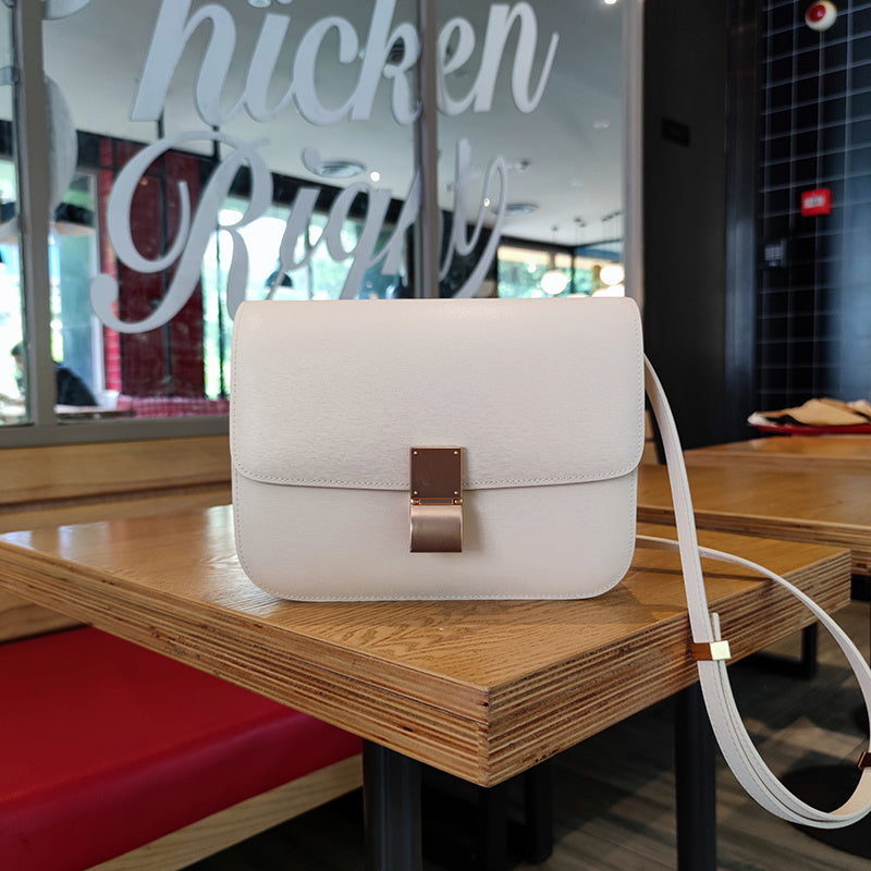 Leather Tofu Bag Box One Shoulder Messenger