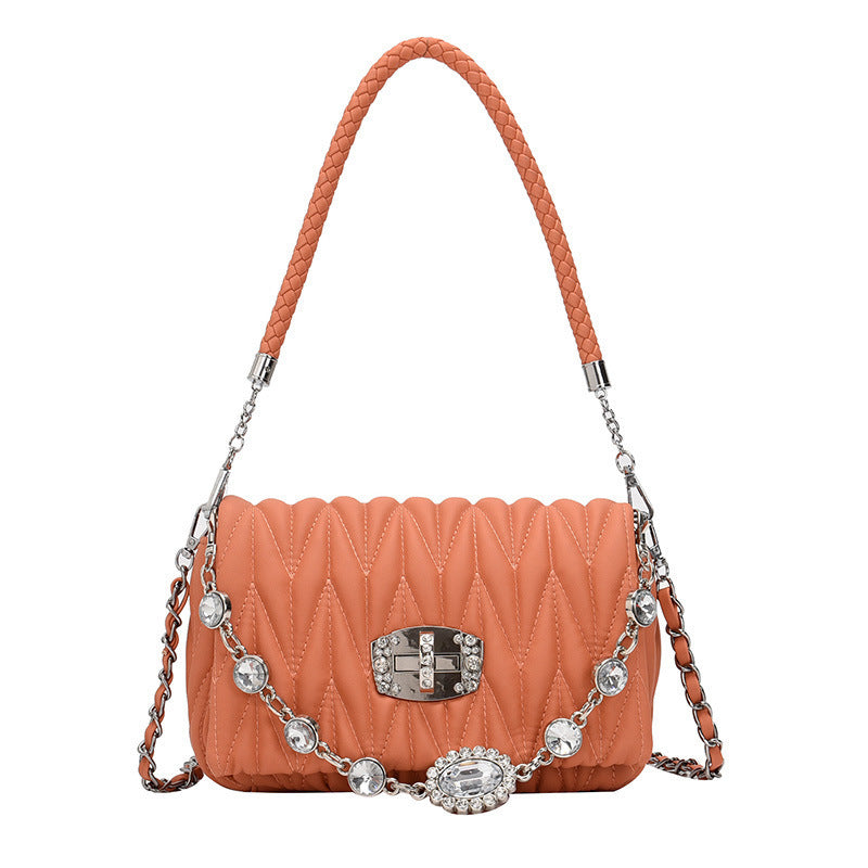 Fashion Simple Rhinestone Women's New Chain Messenger Bag