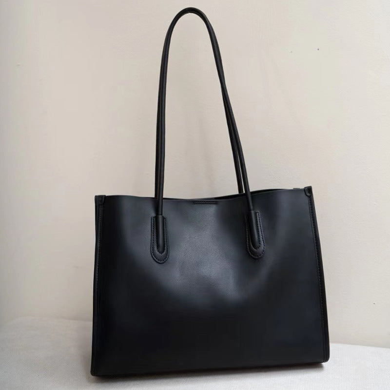 Genuine Leather Bag Women's Tote Bag Commuter Shoulder Bag Large Capacity Large Bag