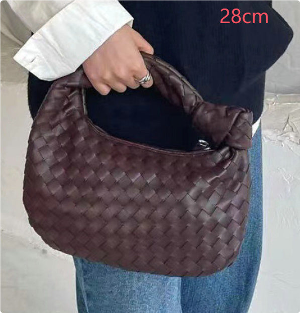 Woven Croissant Knotted Handbag Underarm Hand Bag