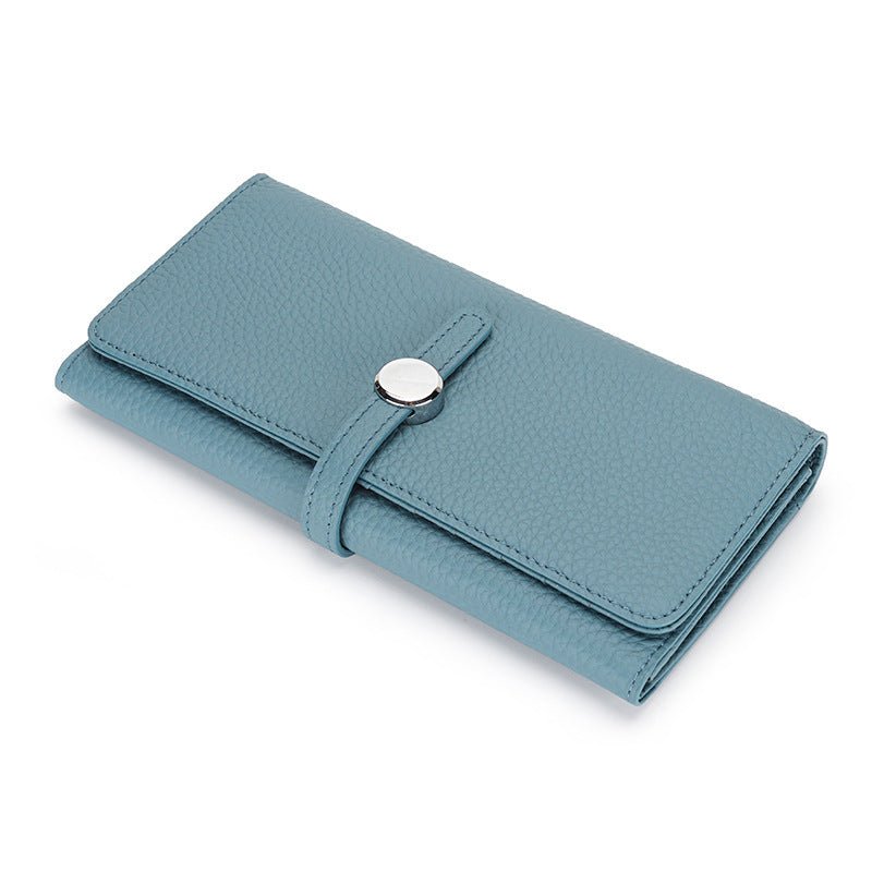 Women's Leather Long Wallet With Large Capacity Folding