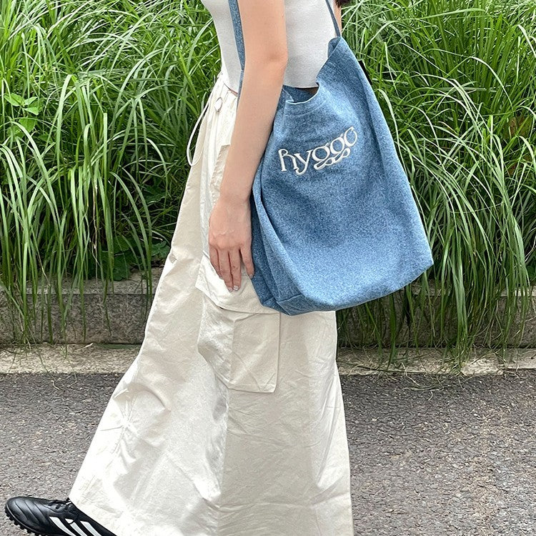 Denim Canvas Bag For Women Minimalist